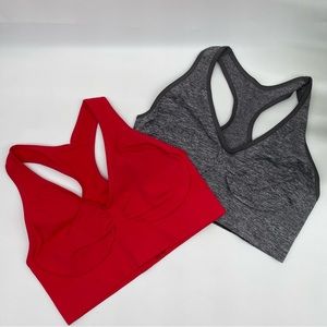 Hanes Ultimate Comfy Support Wirefree 2 Pack, Beauty Red/Leather Grey Heather M